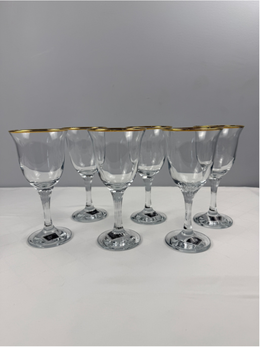 Circleware Desire Clear Gold Rim Collection Wine Glasses Drinkware Set of 6 NWOB